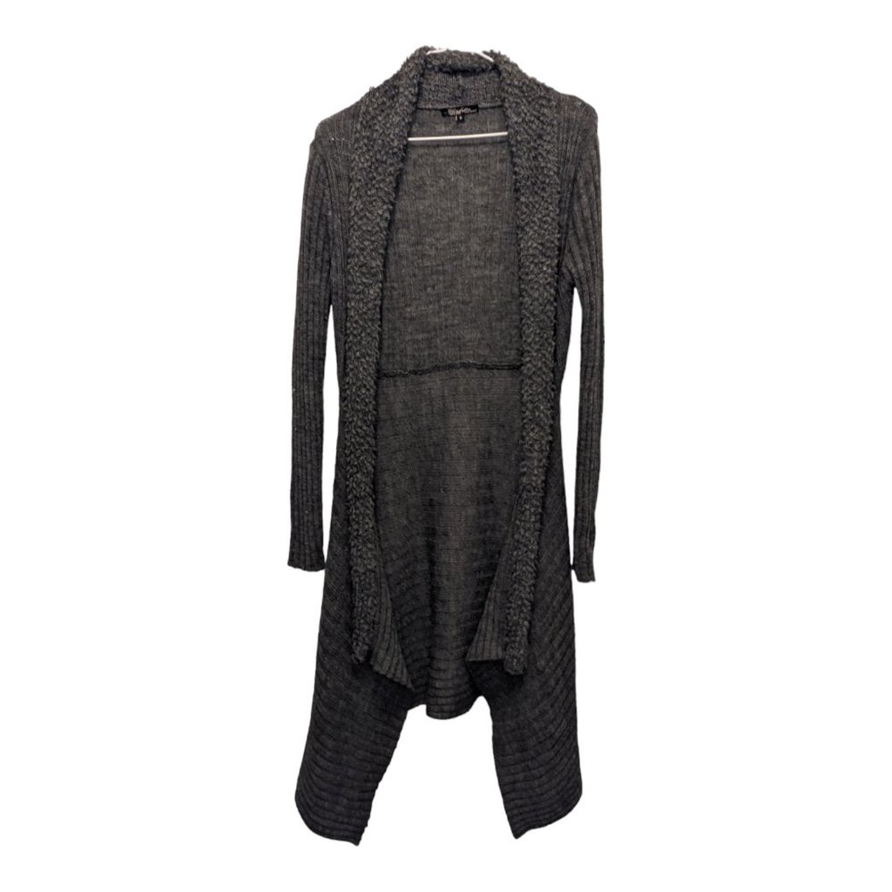 Elisabetta Collection Womens Long Cardigan Wool Mohair Gray Made in Italy Size S